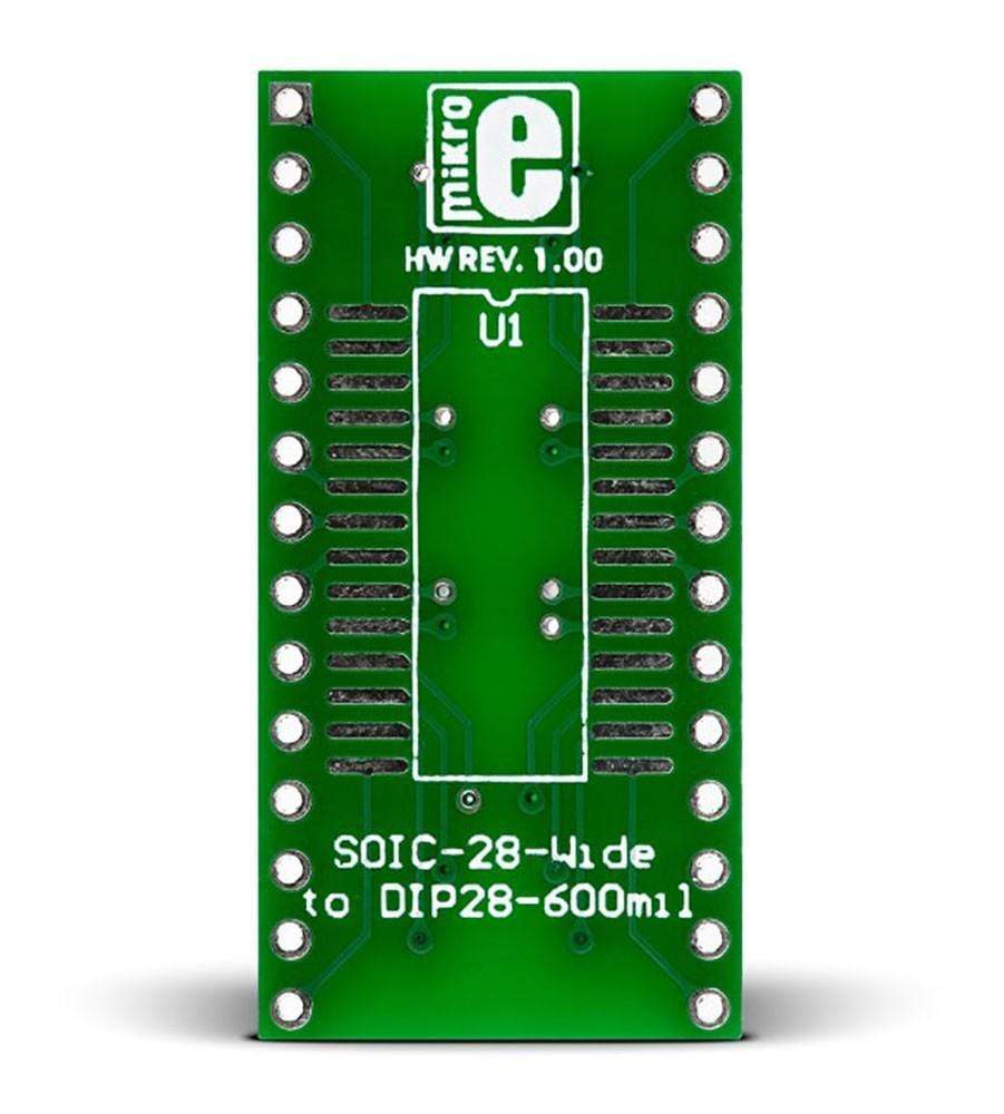 Mikroelektronika d.o.o. MIKROE-299 SOIC-28-Wide to DIP28-600mil Adapter - The Debug Store UK
