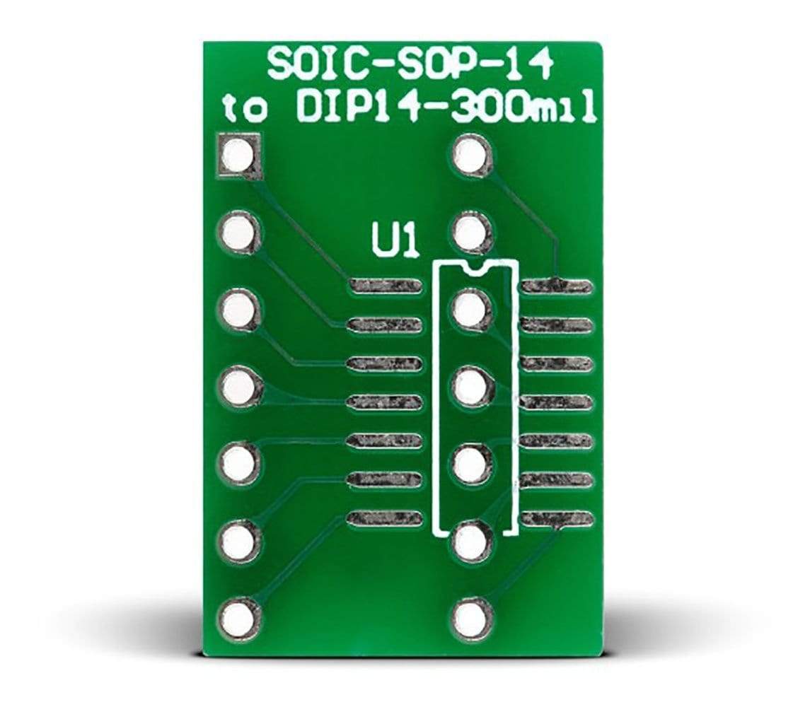 Mikroelektronika d.o.o. MIKROE-300 SOIC-SOP-14 to DIP14-300mil Adapter - The Debug Store UK