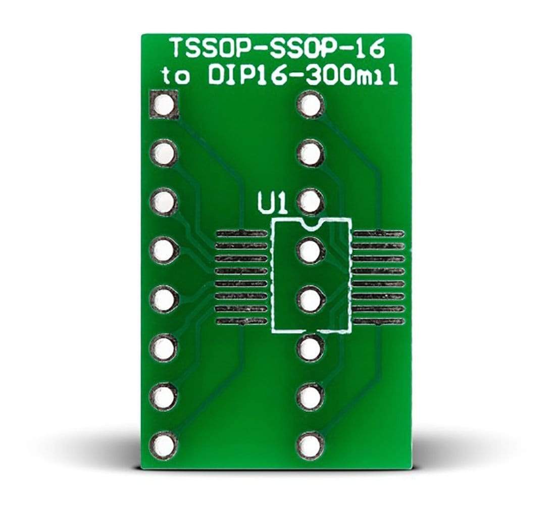 Mikroelektronika d.o.o. MIKROE-305 TSSOP-SSOP-16 to DIP16-300mil Adapter - The Debug Store UK