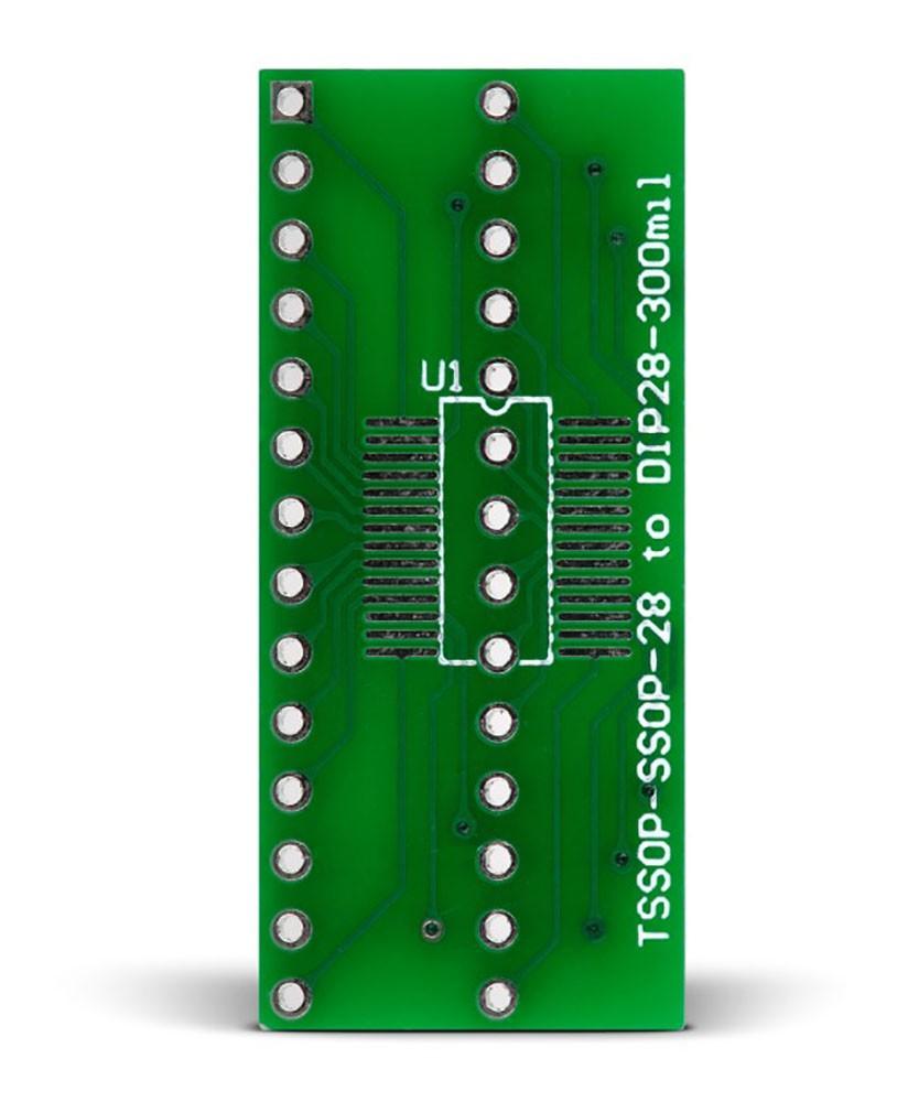Mikroelektronika d.o.o. MIKROE-309 TSSOP-SSOP-28 to DIP28-300mil Adapter - The Debug Store UK