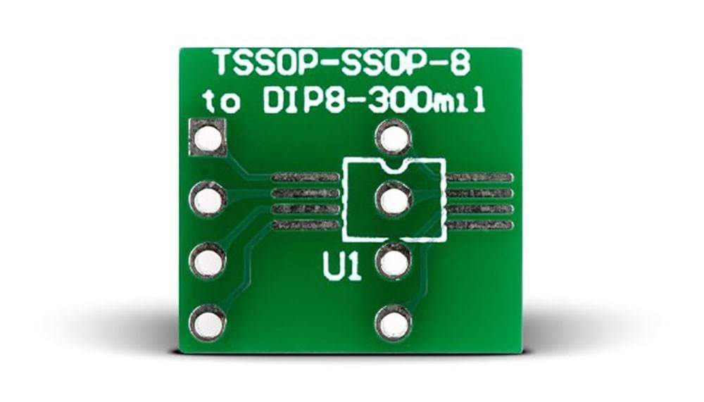 Mikroelektronika d.o.o. MIKROE-303 TSSOP-SSOP-8 to DIP8-300mil Adapter - The Debug Store UK