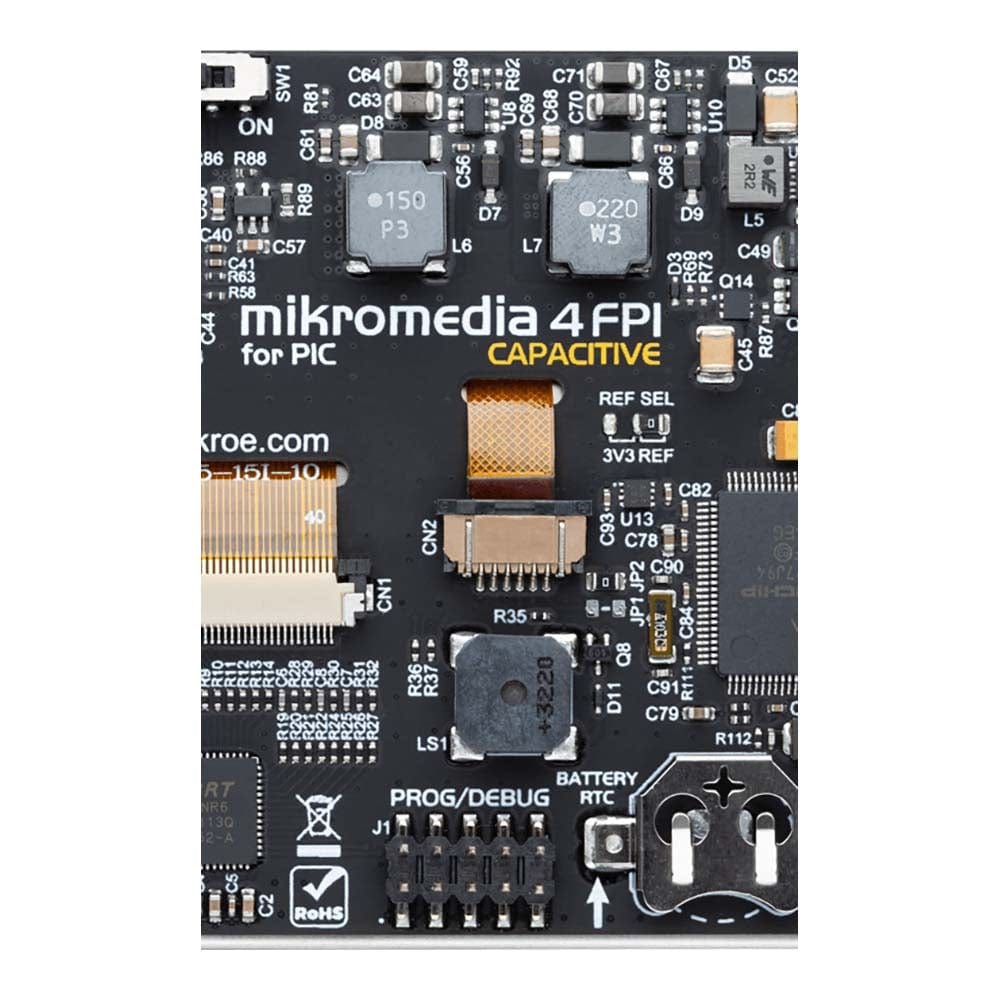 Mikroelektronika d.o.o. MIKROE-4961 mikromedia 4 for PIC CAPACITIVE FPI with Frame - The Debug Store UK